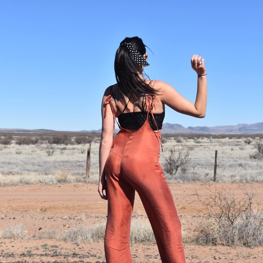 Silky Plunge Retro Jumpsuit